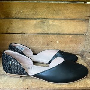 TOMS Women’s Slip On Jutti Dorsay Flats - Black - 9